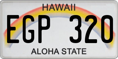 HI license plate EGP320