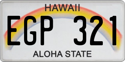 HI license plate EGP321