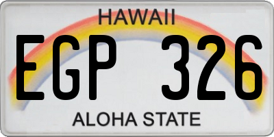 HI license plate EGP326