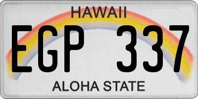 HI license plate EGP337