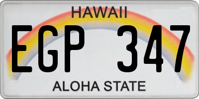HI license plate EGP347