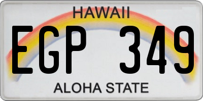 HI license plate EGP349