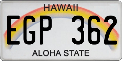 HI license plate EGP362