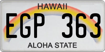 HI license plate EGP363