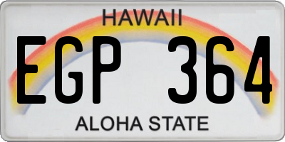 HI license plate EGP364