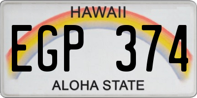 HI license plate EGP374