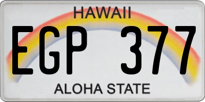 HI license plate EGP377
