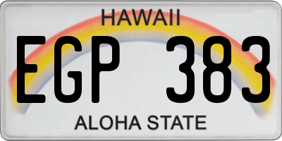 HI license plate EGP383