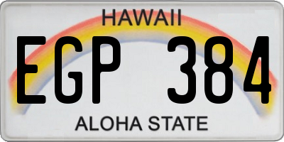HI license plate EGP384