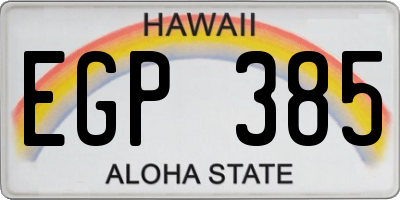 HI license plate EGP385