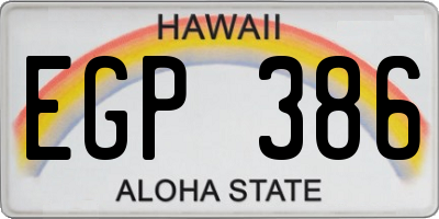 HI license plate EGP386