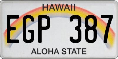 HI license plate EGP387