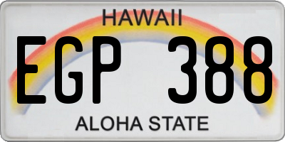 HI license plate EGP388