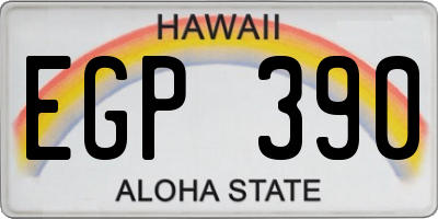 HI license plate EGP390