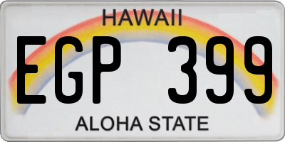HI license plate EGP399