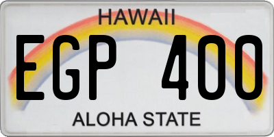 HI license plate EGP400