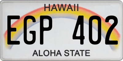 HI license plate EGP402