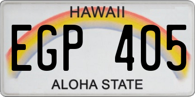 HI license plate EGP405