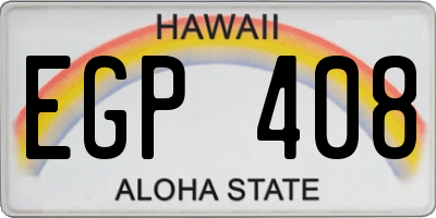 HI license plate EGP408