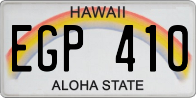 HI license plate EGP410