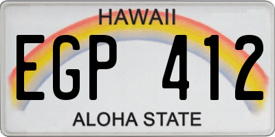 HI license plate EGP412