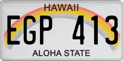 HI license plate EGP413