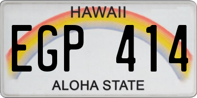 HI license plate EGP414