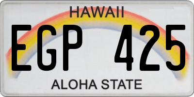 HI license plate EGP425