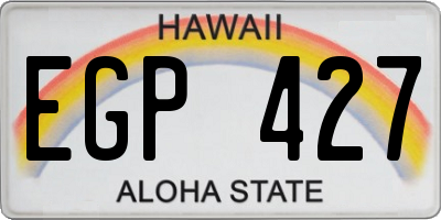 HI license plate EGP427