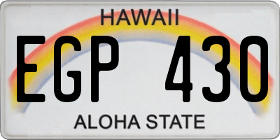 HI license plate EGP430