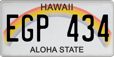 HI license plate EGP434