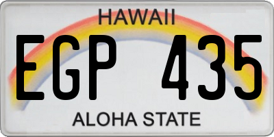 HI license plate EGP435