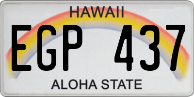HI license plate EGP437