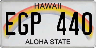 HI license plate EGP440