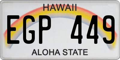HI license plate EGP449