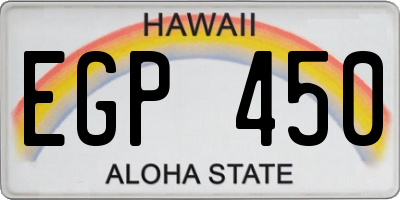 HI license plate EGP450