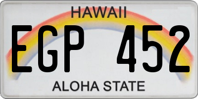 HI license plate EGP452