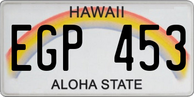 HI license plate EGP453