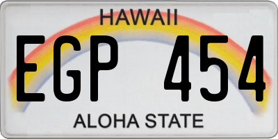 HI license plate EGP454