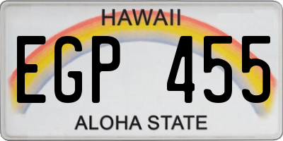 HI license plate EGP455
