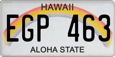 HI license plate EGP463