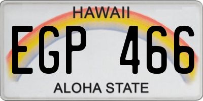 HI license plate EGP466