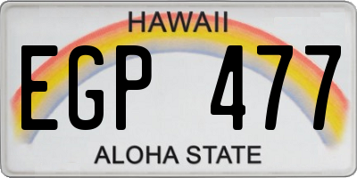 HI license plate EGP477