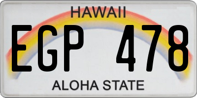 HI license plate EGP478