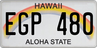 HI license plate EGP480