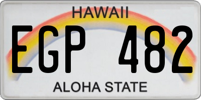 HI license plate EGP482