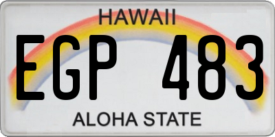 HI license plate EGP483