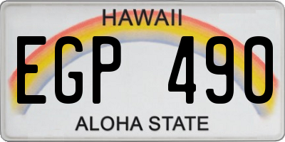 HI license plate EGP490