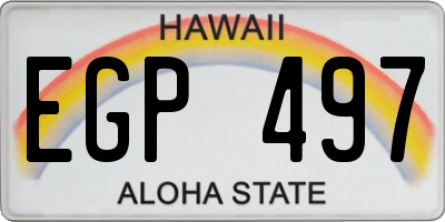 HI license plate EGP497