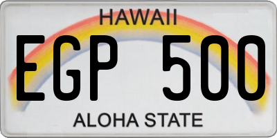 HI license plate EGP500